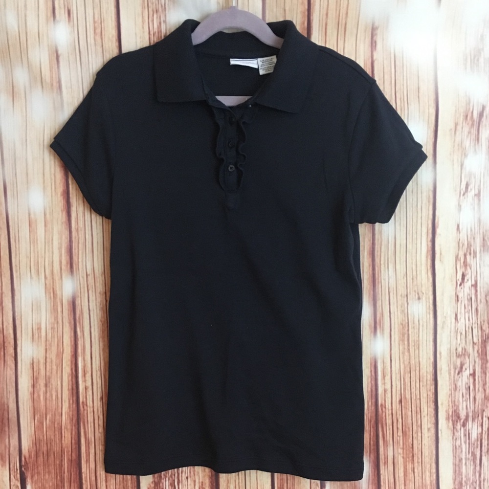 Izod Girls Uniform shirt Navy EUC Lg